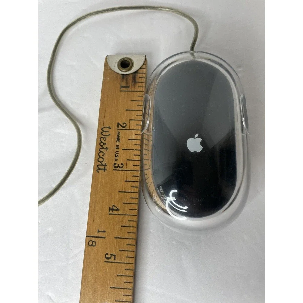 Vintage Apple Pro Mouse M5769 Black Clear USB Wired Optical Tested